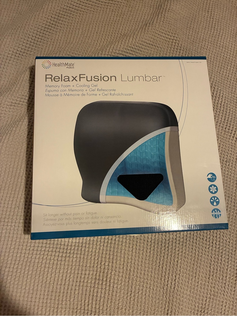 NIP Healthmate RelaxFusion Lumbar Support Cushion - Black
